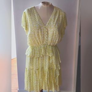 NEW! Kooples White-and-Yellow Mini-dress, Size 2 (French), US Medium/Large